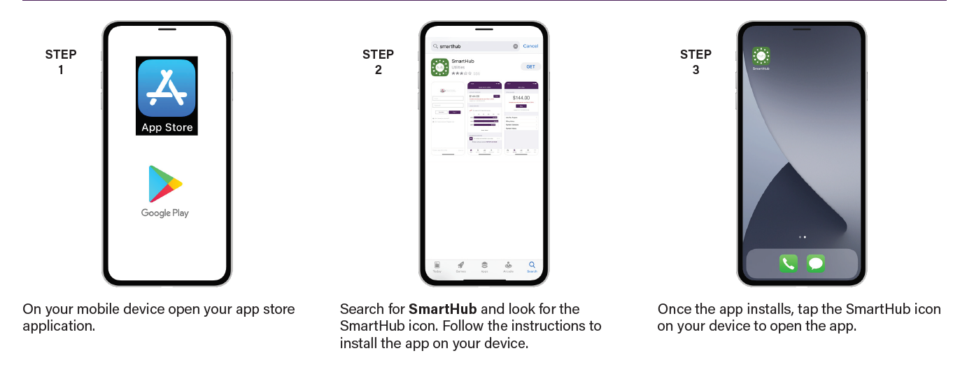 sign up steps 1, 2, 3