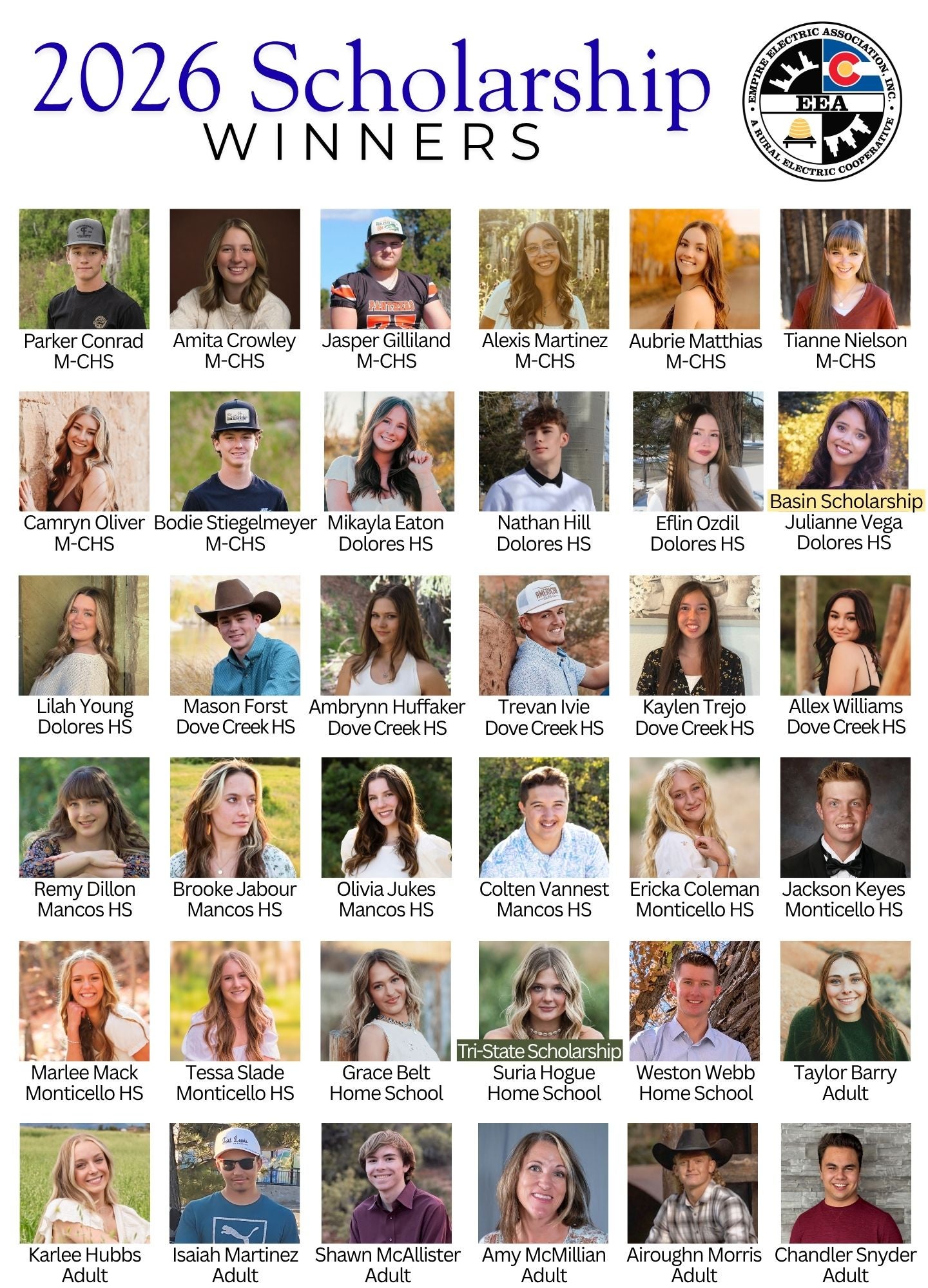 2026 Scholarship Winners