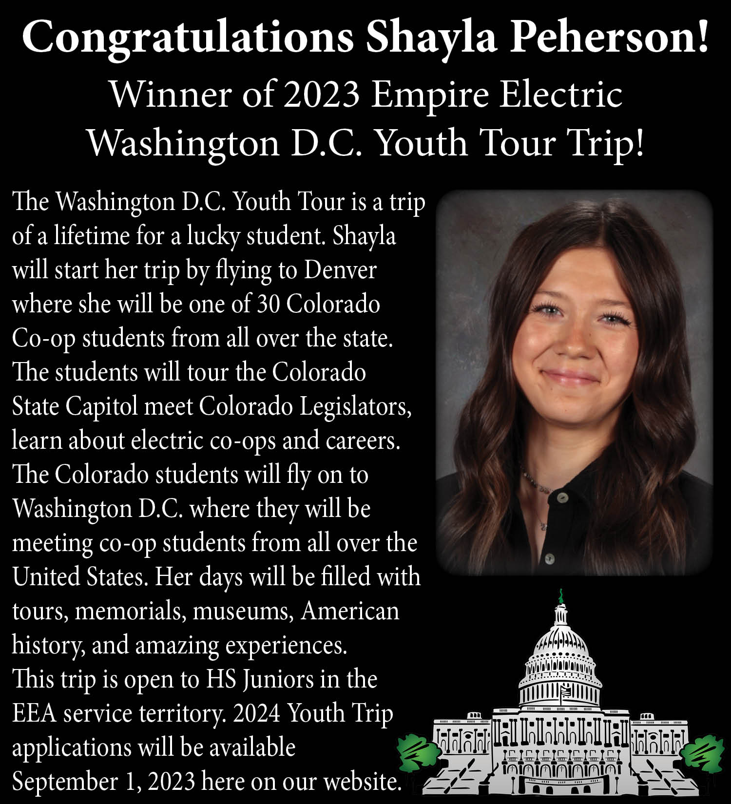 2023 Youth Tour Winner